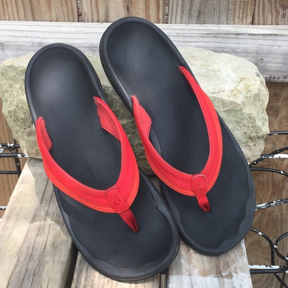 olukai red sandals